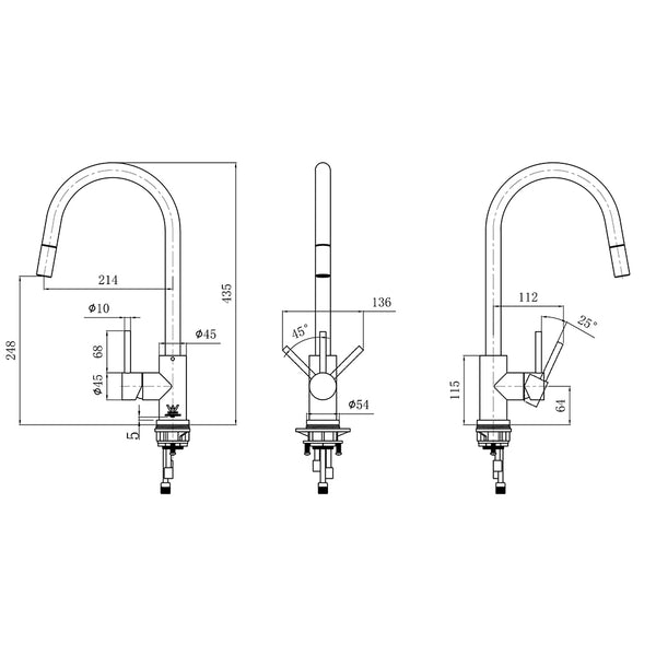 Hafele Mixer Tap Two Tone Black & Stainless Steel | Hafele Home ...